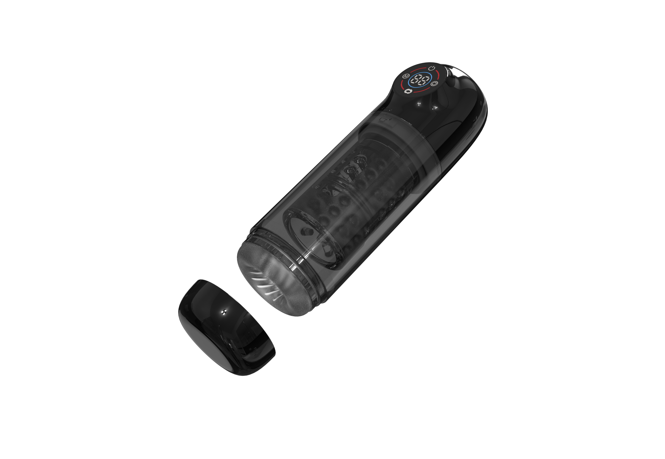 Masajeador Íntimo 3 en 1 para Hombre Adulto, 7 Modos, Portátil con Pantalla LCD