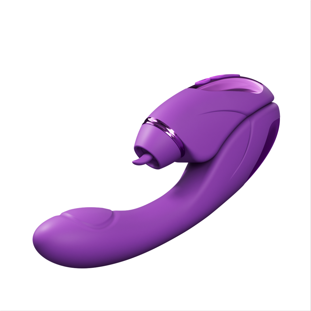 Vibrador de doble función 2 en 1 con 10 modos de vibración, 10 modos de golpeteo y 4 cabezales intercambiables