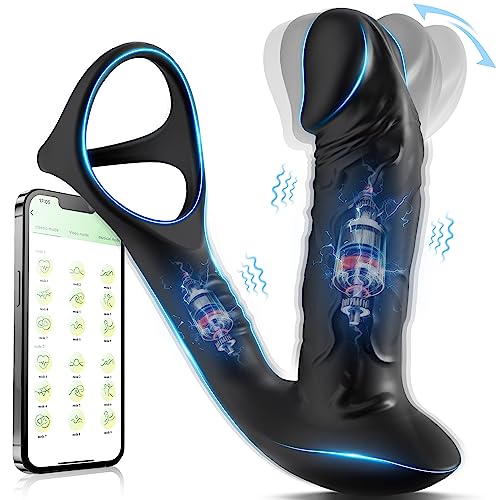 Masajeador Anal Vibratorio con Consolador Oscilante - Vibración y Anillo para Pene
