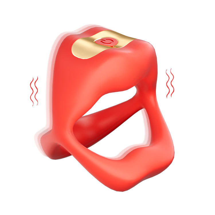 Anillo vibrador para el pene con diseño en forma de boca y control por app