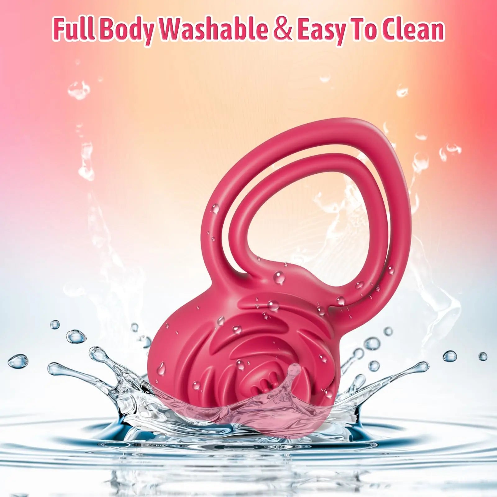 Anillo vibrador potenciador del placer con estimulación de rosa para él y ella