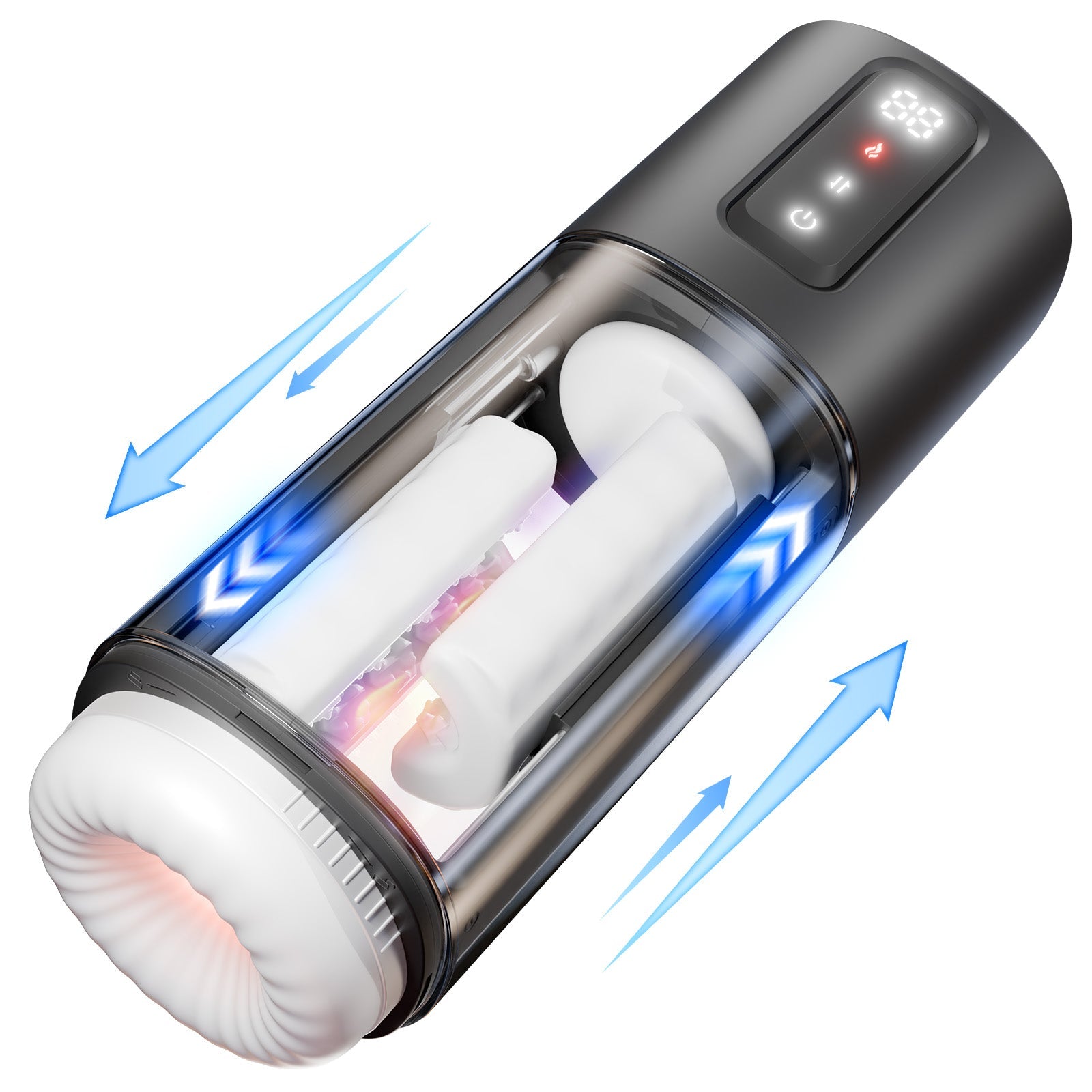 Masturbador masculino automático con 6 intensidades de frotación y 2 niveles de calentamiento