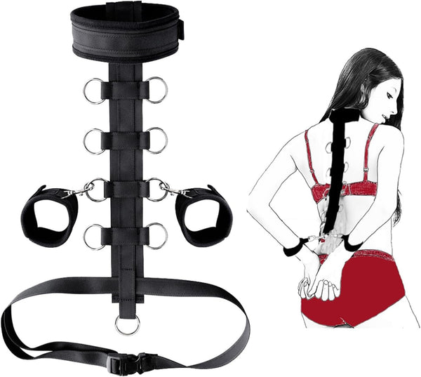 Conjunto de bondage definitivo con collar ajustable y esposas