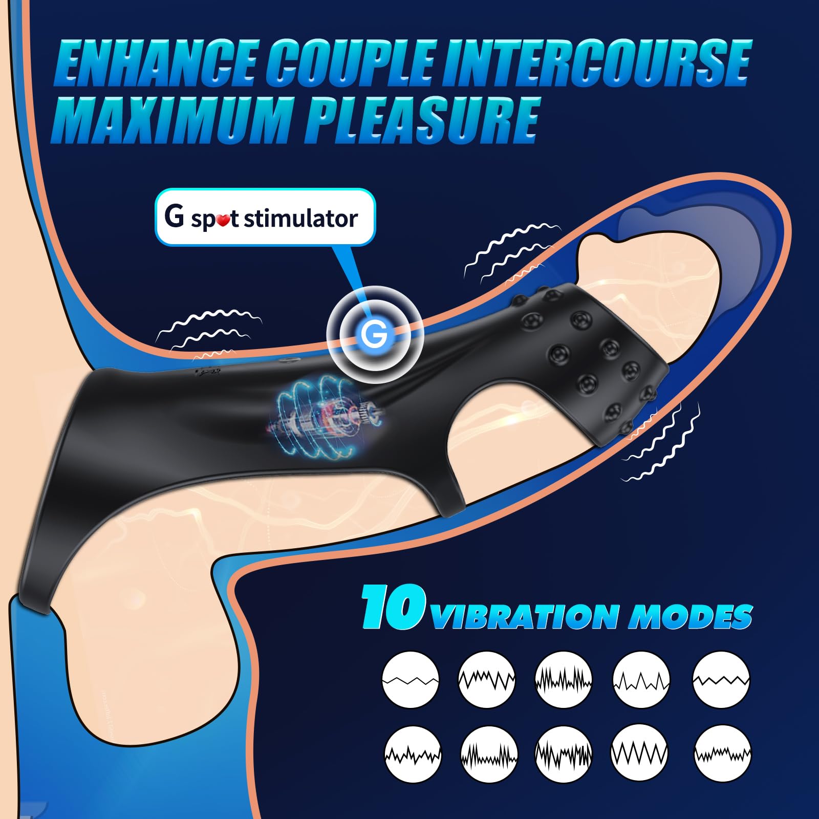 Anillo para pene de triple vibración