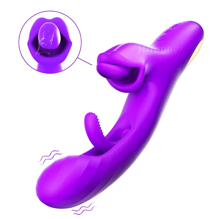 Vibrador de lengua para punto G - Aleteo y rotación