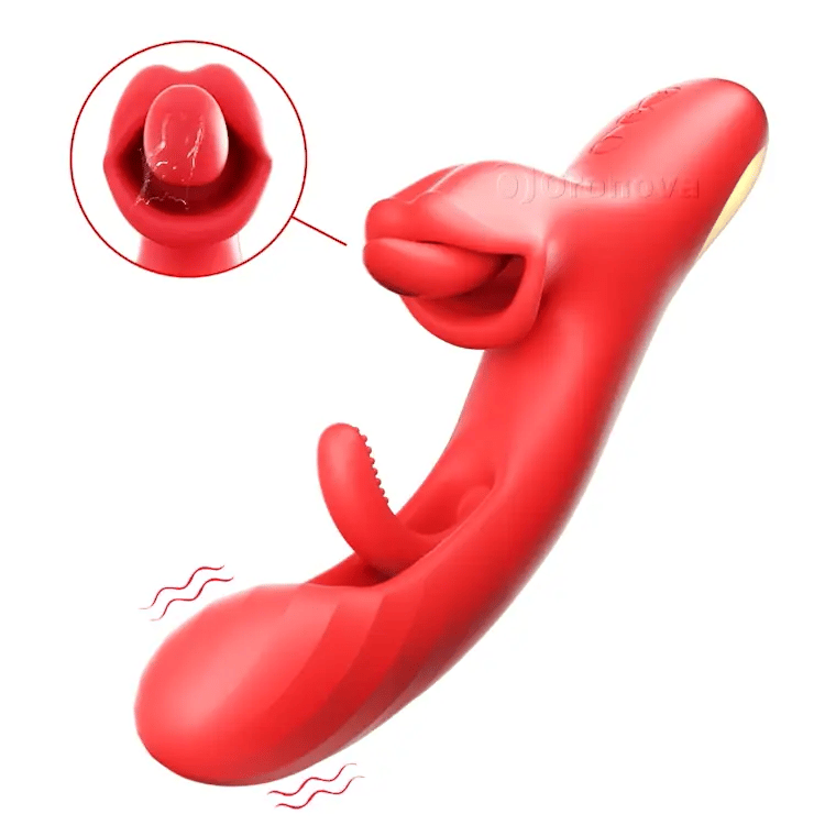 Vibrador de lengua para punto G - Aleteo y rotación
