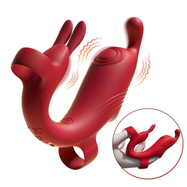 Rabbit Finger Vibrator para Mujeres – Estimulador de Clítoris y Pezones con Masajeador de Punto G