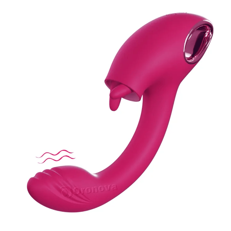 Vibrador gemelo para estimular el punto G con lamido