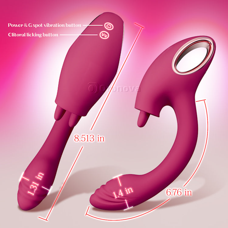 Vibrador gemelo para estimular el punto G con lamido