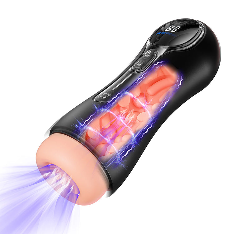 Masturbador masculino automático – 4 modos de succión, 9 vibraciones, pantalla LED