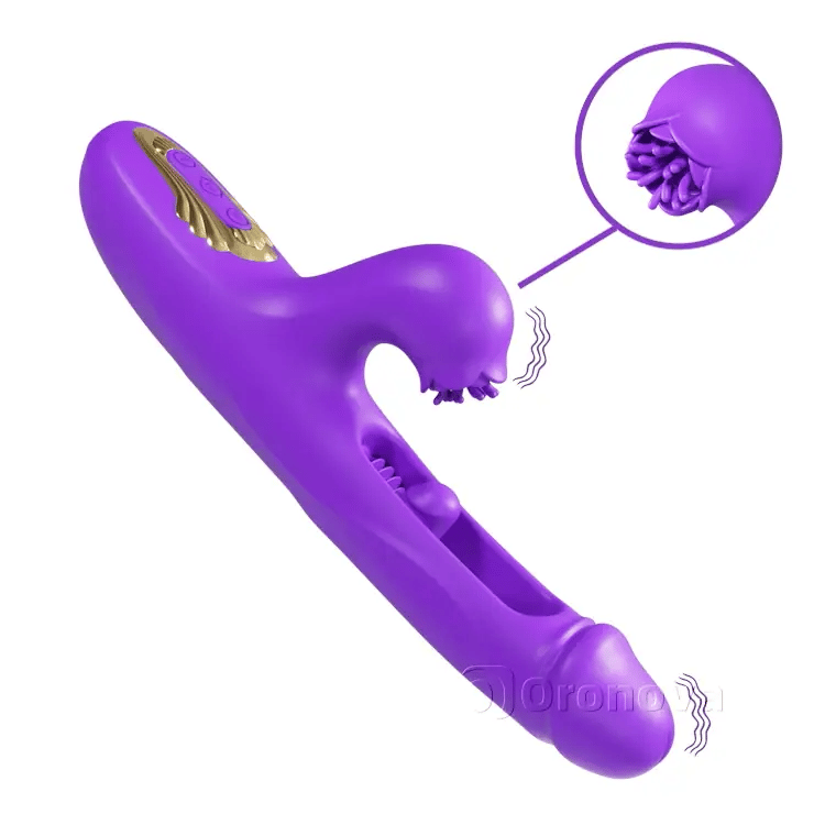 Vibrador de empuje y tracción, estimulando el clítoris, triple estimulación