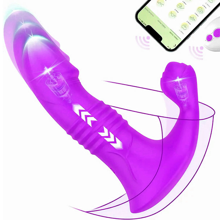 Vibrador realista con empuje controlado por aplicación y vibración