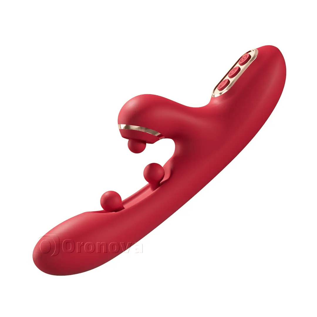 Varita vibratoria 3 en 1 con pellizco de doble bola y golpeteo rítmico | 3 funciones, control independiente