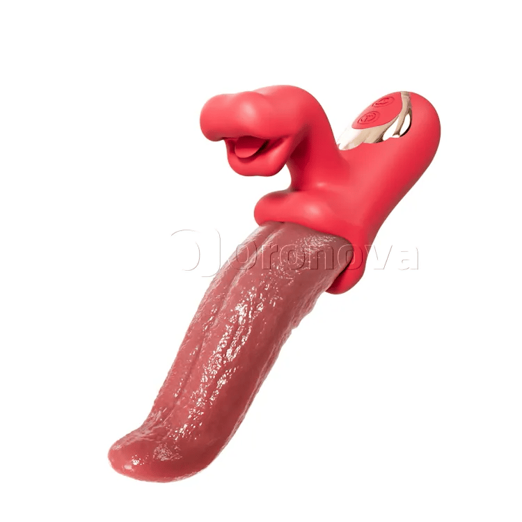 Vibrador oscilante con lengua para lamer y provocar
