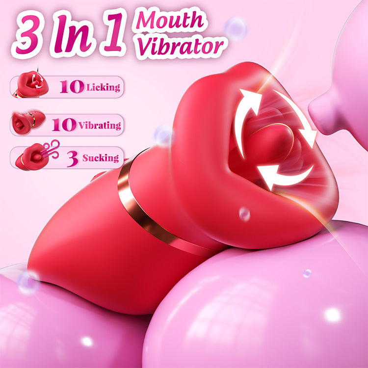 Vibrador bucal 3 en 1 – Succión, lamido y vibración
