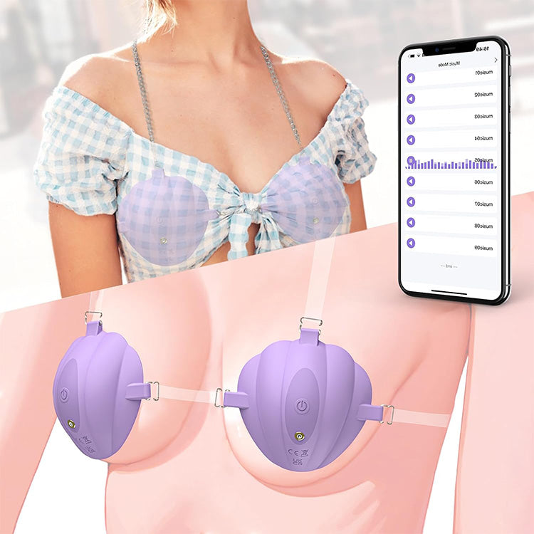 Vibrador de pezón ajustable con control por APP y 9 modos