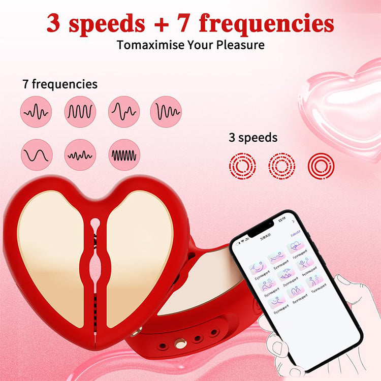 Pinzas para pezones en forma de corazón controladas por aplicación con 10 modos de vibración