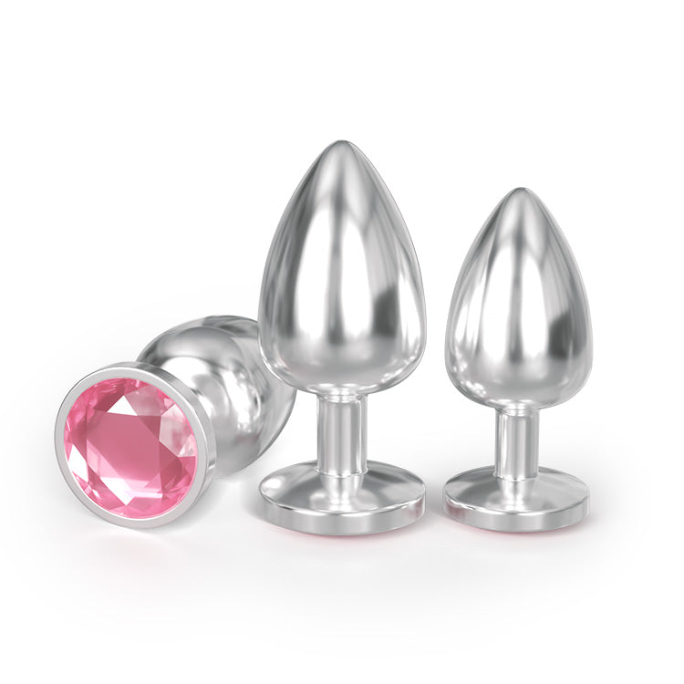 Conjunto de tapones anales de metal base de diamante (3 piezas)