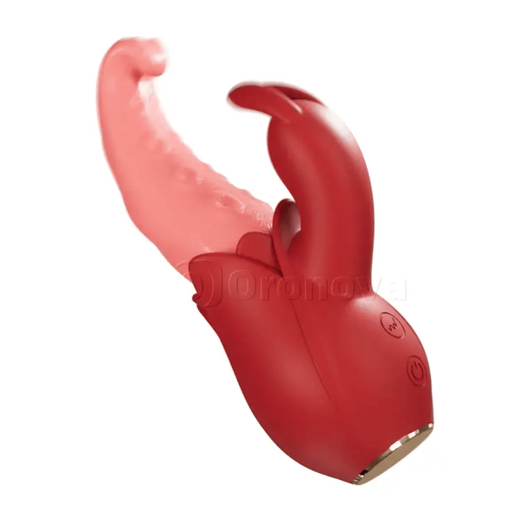 Vibrador de lengua 10 modos, estimulación de doble punto, diseño silencioso