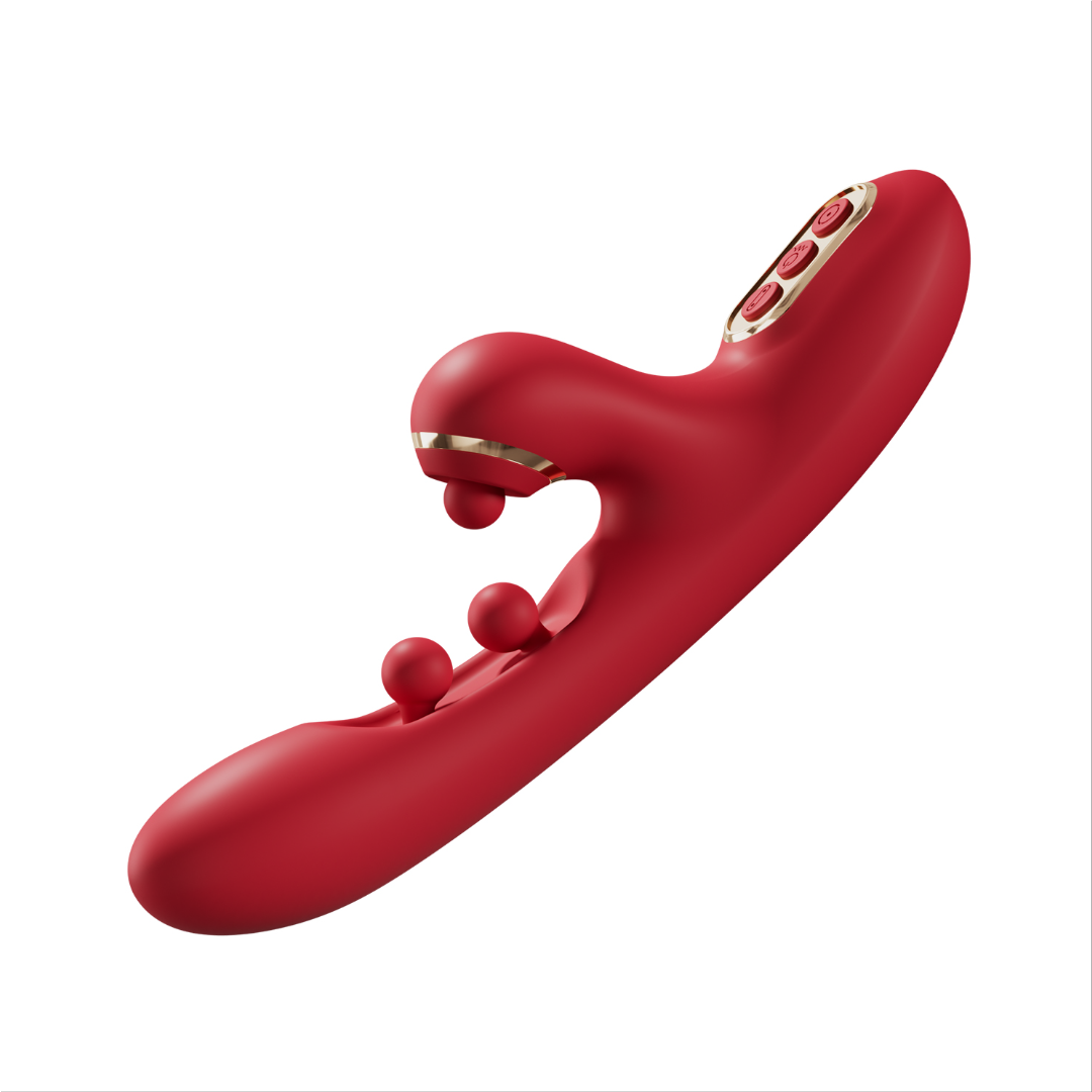 Varita vibratoria 3 en 1 con pellizco de doble bola y golpeteo rítmico | 3 funciones, control independiente