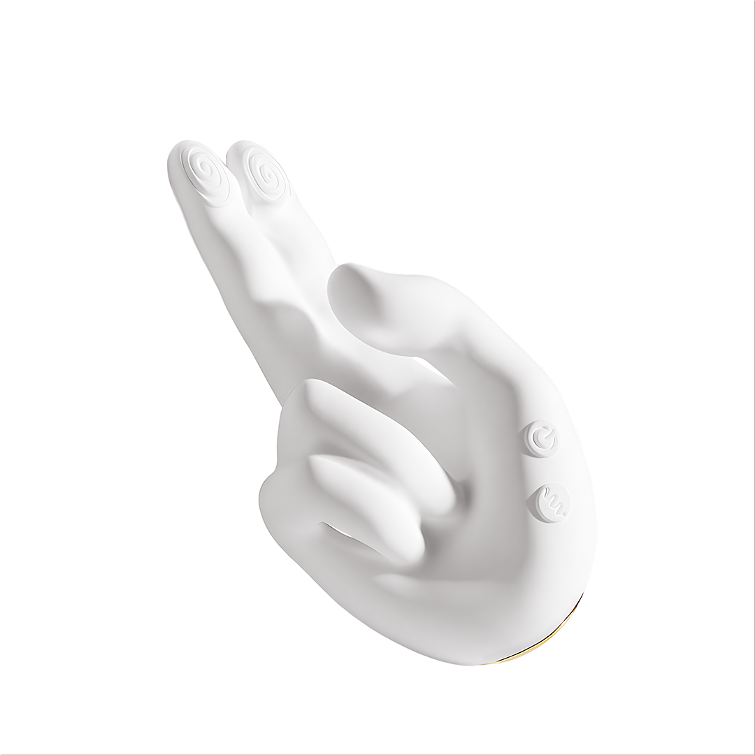 Vibrador con forma de mano - 10 modos de vibración, 10 patrones de golpeteo y estimulación con dos dedos
