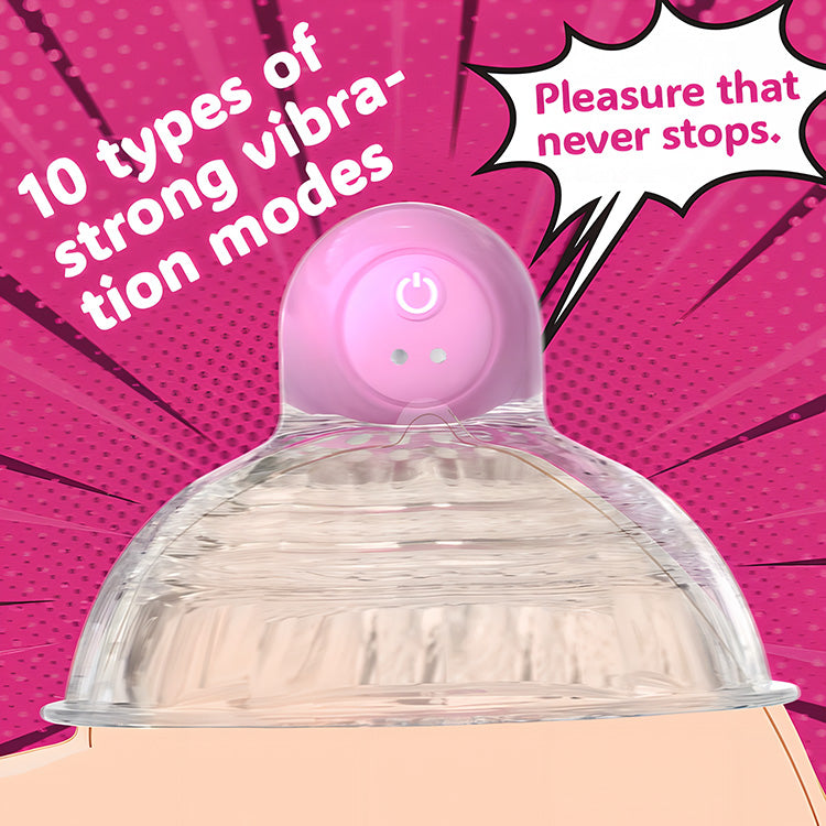 Vibrador de pezón con vacío con 10 modos de vibración y control remoto inalámbrico