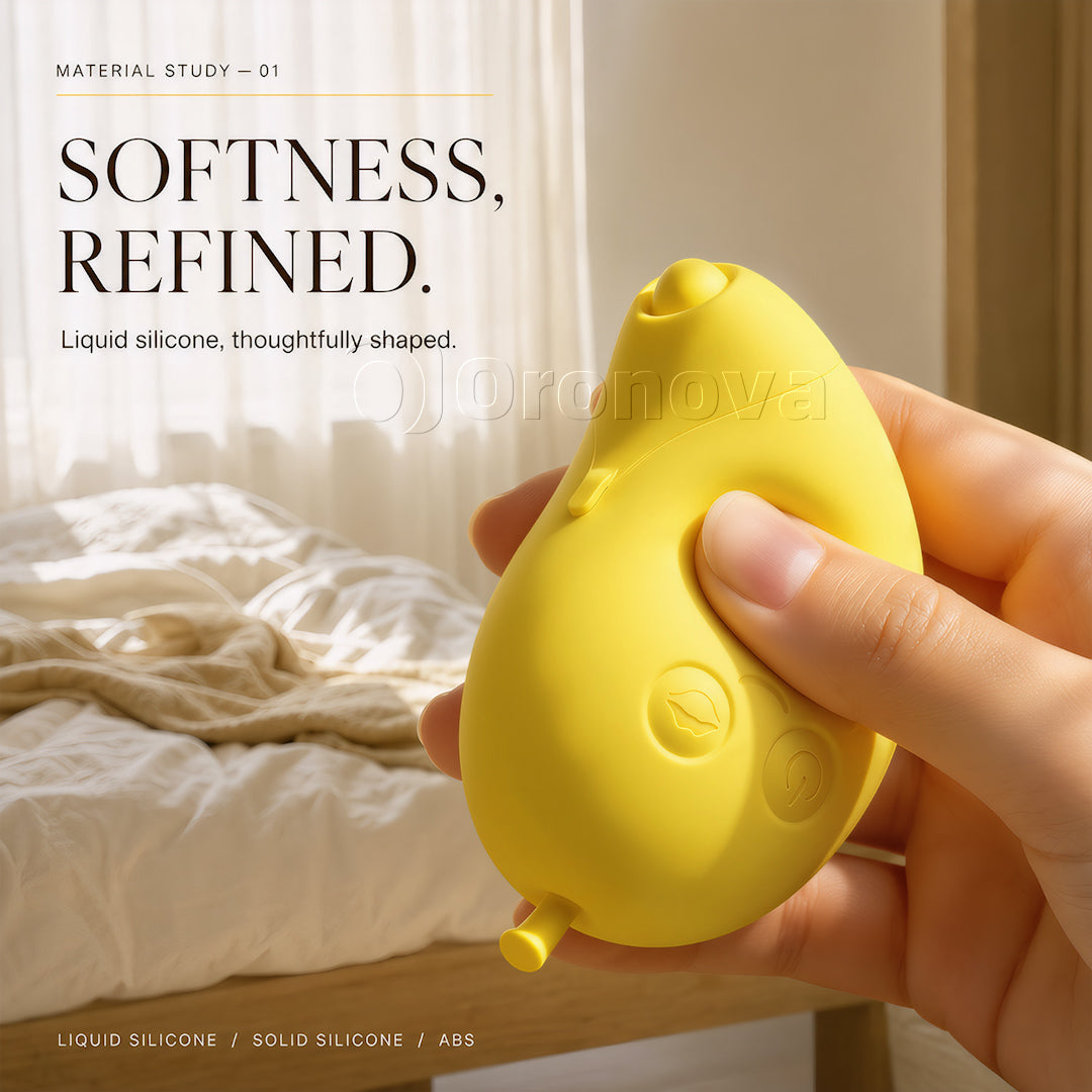 Vibrador Bluetooth de doble estimulación 2 en 1 con succión y golpeteo, sabor mango y plátano