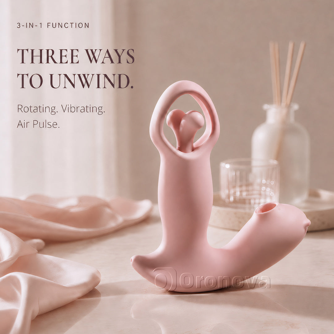 Vibrador de pulsos de flujo de aire con vibración rotatoria inteligente y aplicación 3 en 1