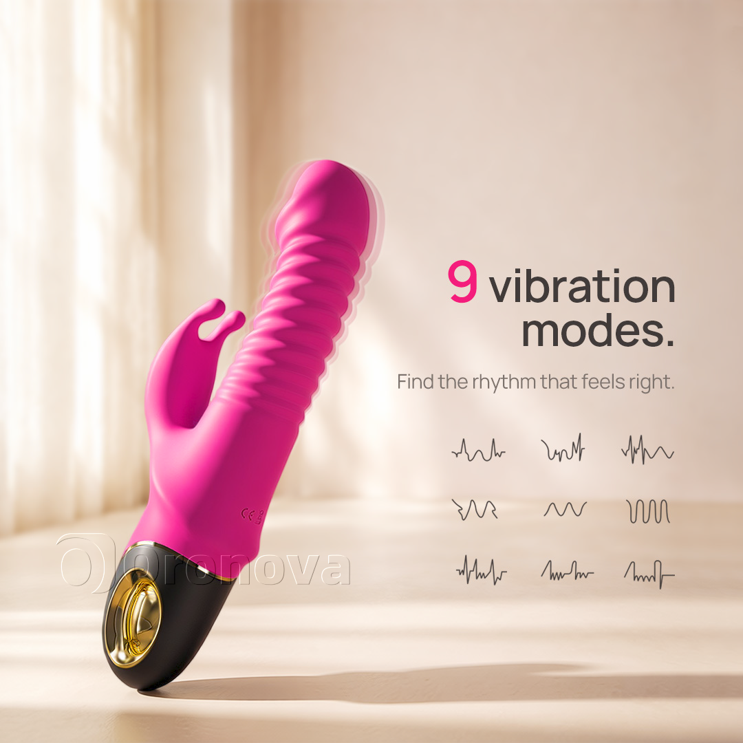 Vibrador 3 en 1 de empuje y rotación con 9 modos de rotación. Posibilidades infinitas.
