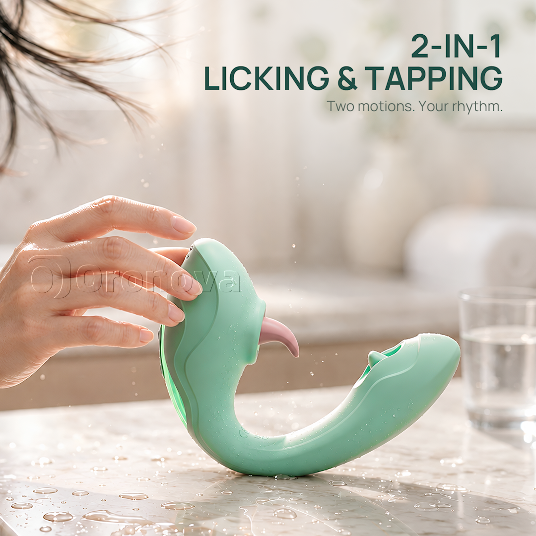 Vibrador 2 en 1 de lengua y golpeteo – Estimulación del clítoris con lamidos, 7 modos de lamido y 7 de golpeteo