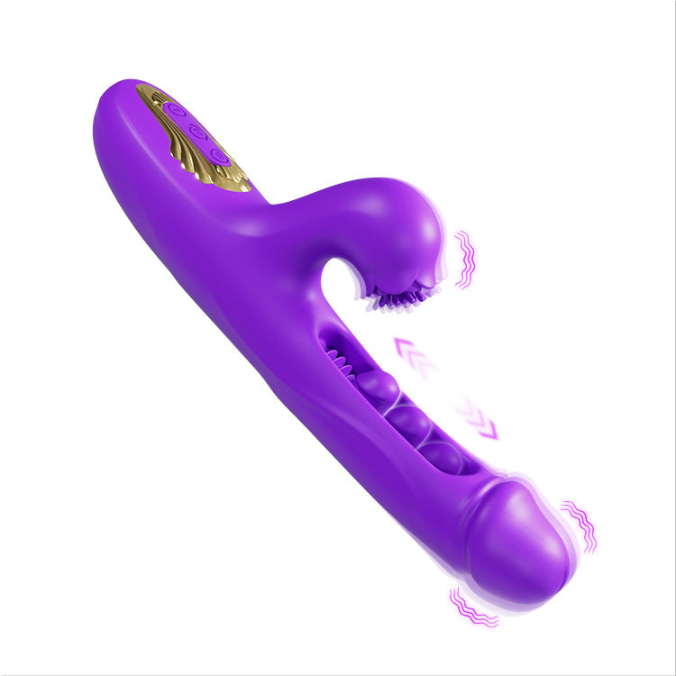 Vibrador de empuje y tracción, estimulando el clítoris, triple estimulación