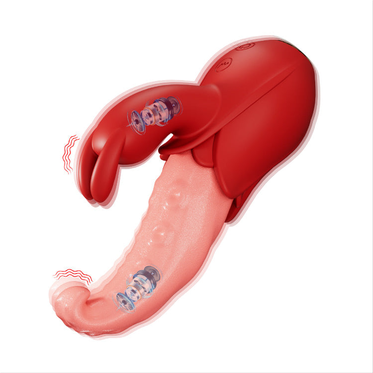 Vibrador de lengua 10 modos, estimulación de doble punto, diseño silencioso