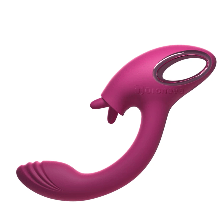 Vibrador gemelo para estimular el punto G con lamido