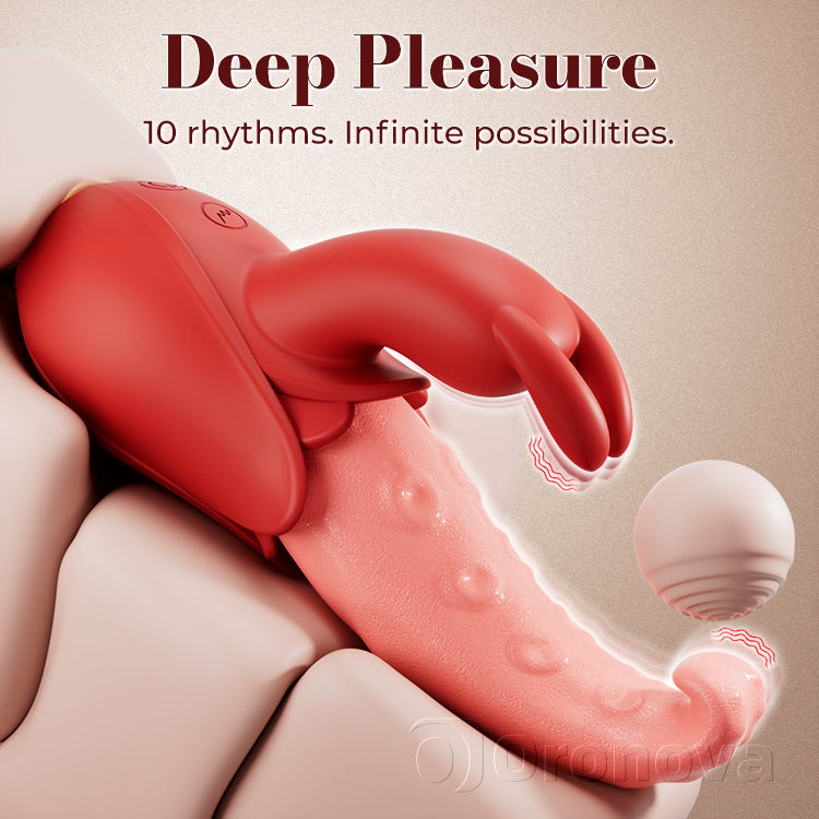 Vibrador de lengua 10 modos, estimulación de doble punto, diseño silencioso
