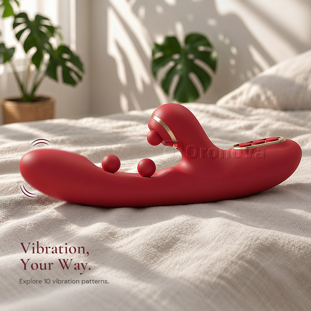 Varita vibratoria 3 en 1 con pellizco de doble bola y golpeteo rítmico | 3 funciones, control independiente