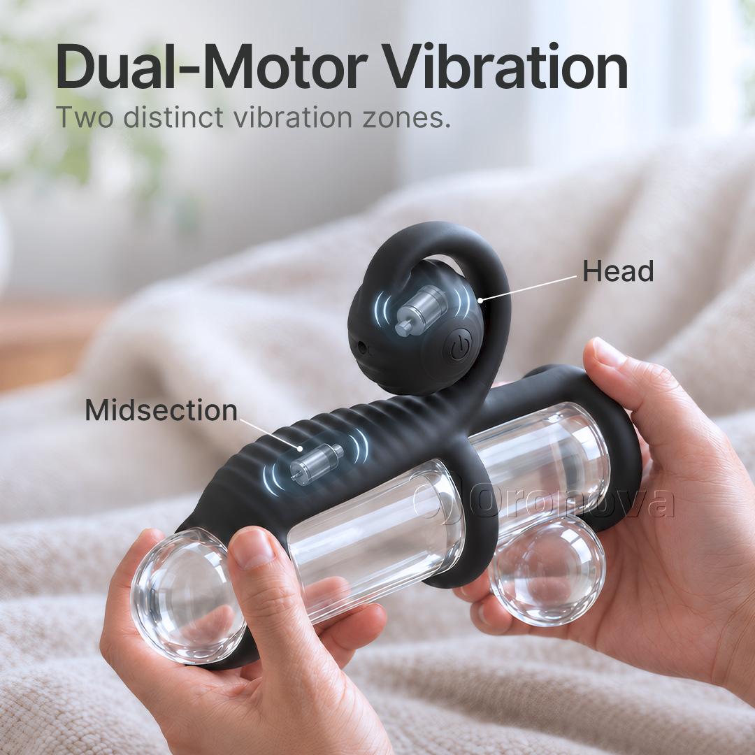 Control remoto de vibración de diseño de tres anillos con cabeza de vibración redondeada