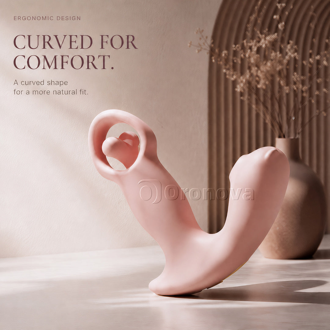 Vibrador de pulsos de flujo de aire con vibración rotatoria inteligente y aplicación 3 en 1