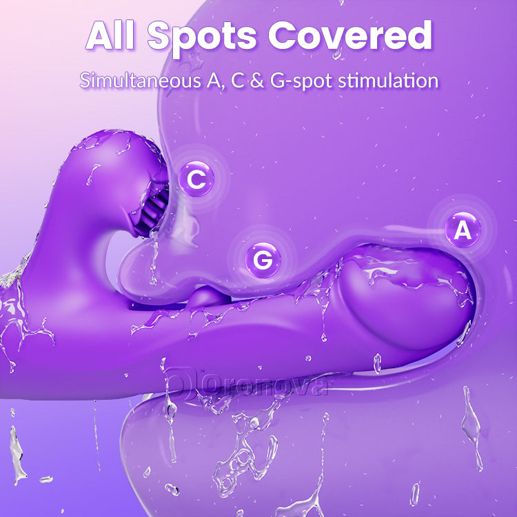 Vibrador de empuje y tracción, estimulando el clítoris, triple estimulación