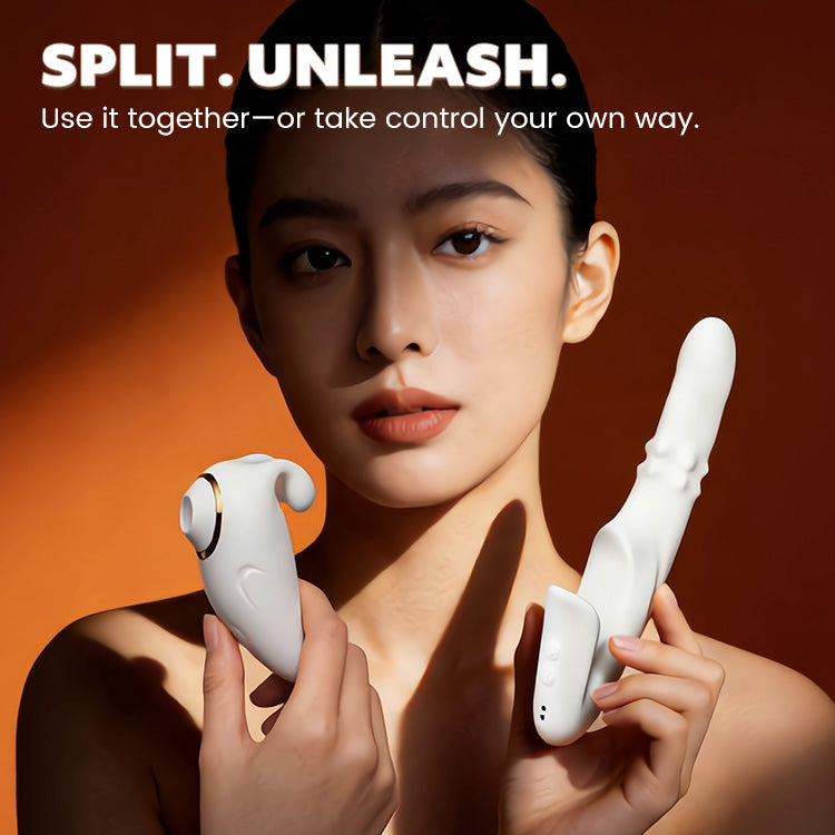 Vibrador 2 en 1 con succión y empuje desmontable con control por app