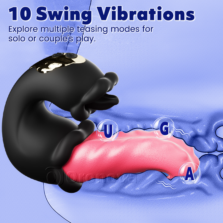Vibrador Dual Rose con eje de empuje y lengua que lame