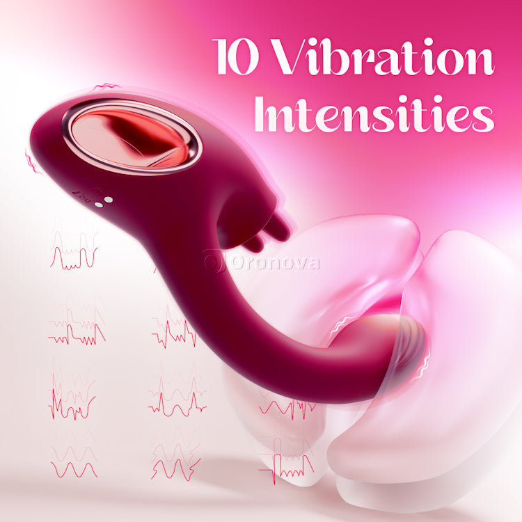 Vibrador gemelo para estimular el punto G con lamido
