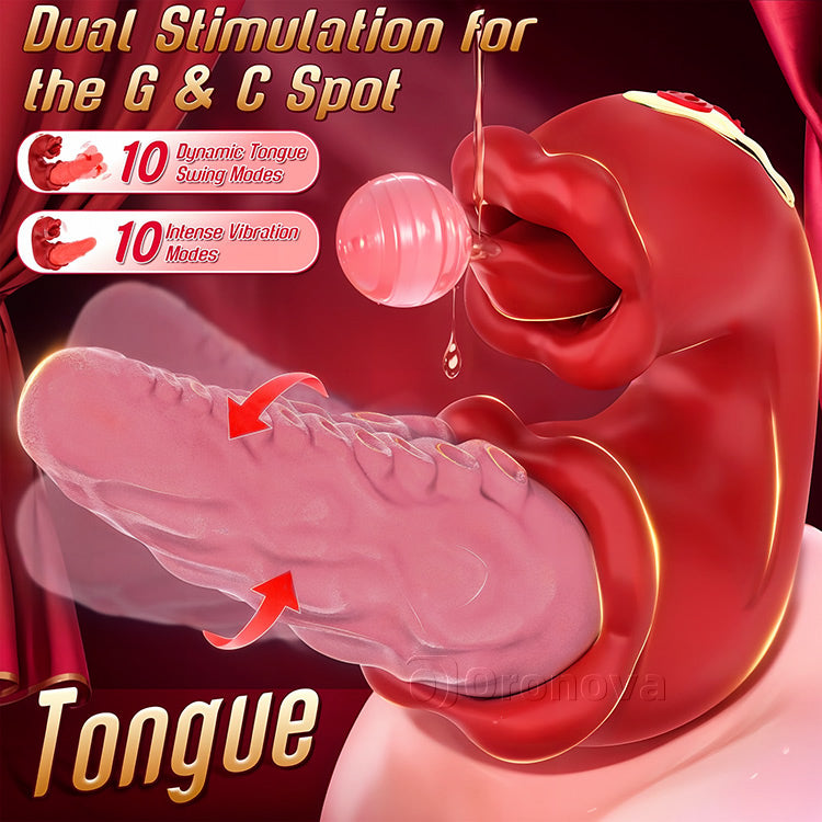 Vibrador de pulpo 2 en 1 con lengua estimulante – 10 modos de vibración