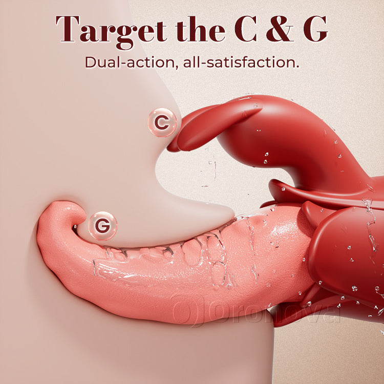 Vibrador de lengua 10 modos, estimulación de doble punto, diseño silencioso
