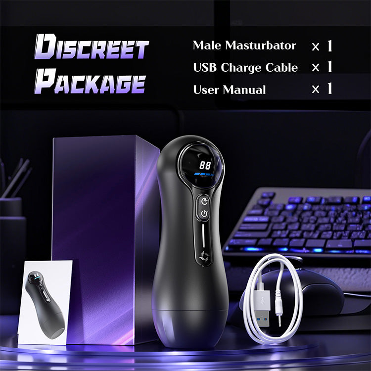 Masturbador masculino automático – 4 modos de succión, 9 vibraciones, pantalla LED