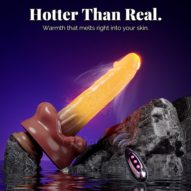 Dildo vibrador de boca de 9 pulgadas con calor y control remoto