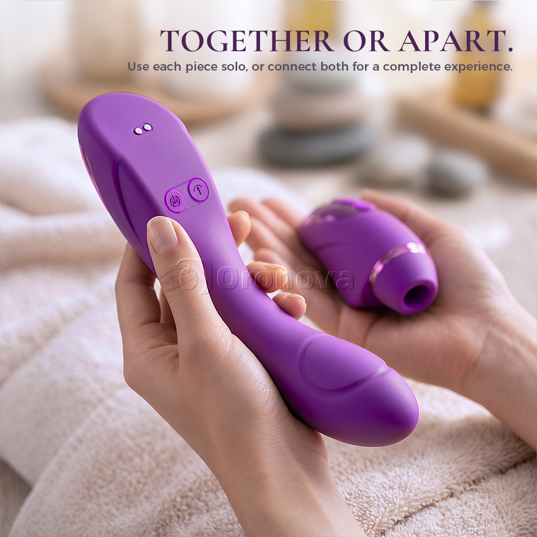 Vibrador de doble función 2 en 1 con 10 modos de vibración, 10 modos de golpeteo y 4 cabezales intercambiables
