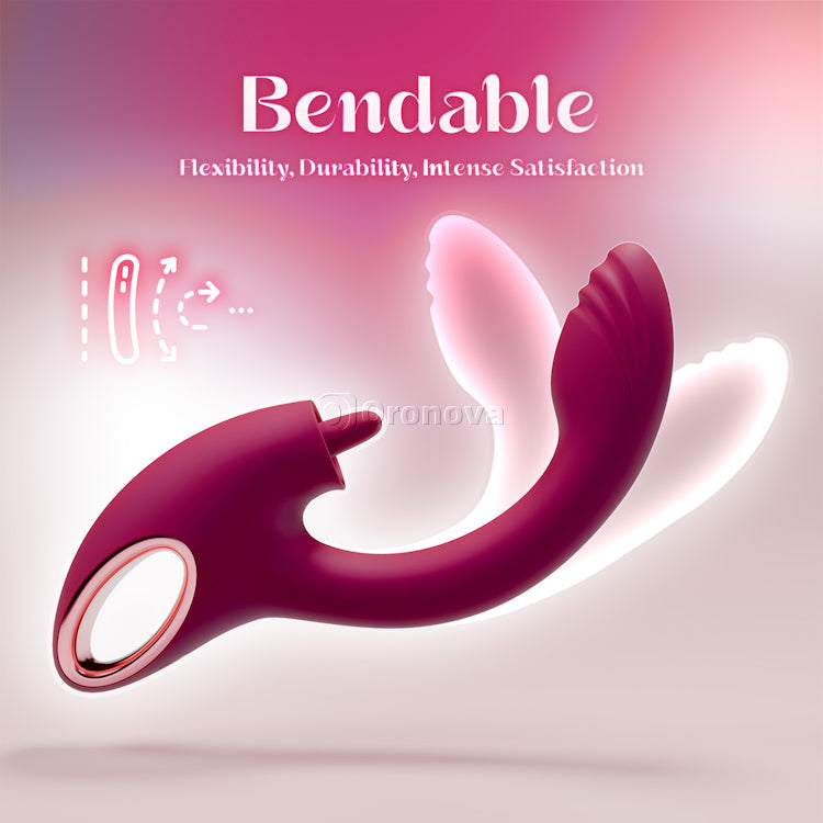 Vibrador gemelo para estimular el punto G con lamido