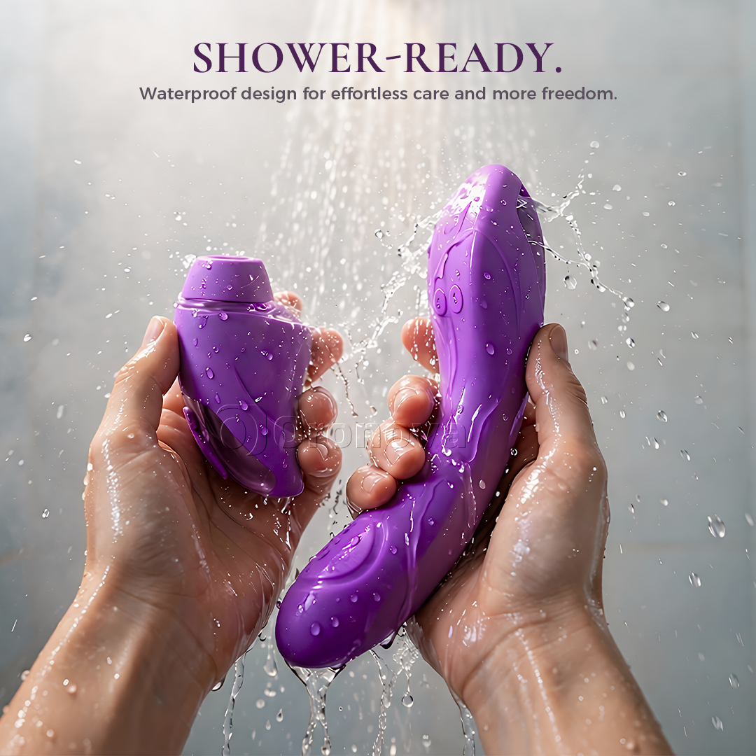 Vibrador de doble función 2 en 1 con 10 modos de vibración, 10 modos de golpeteo y 4 cabezales intercambiables
