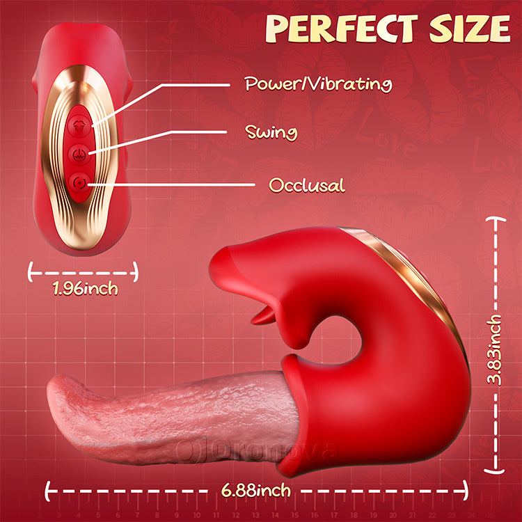 Vibrador Dildo 3 en 1 – Juguete Rosa con Acción para Punto G, Clítoris y Lengua