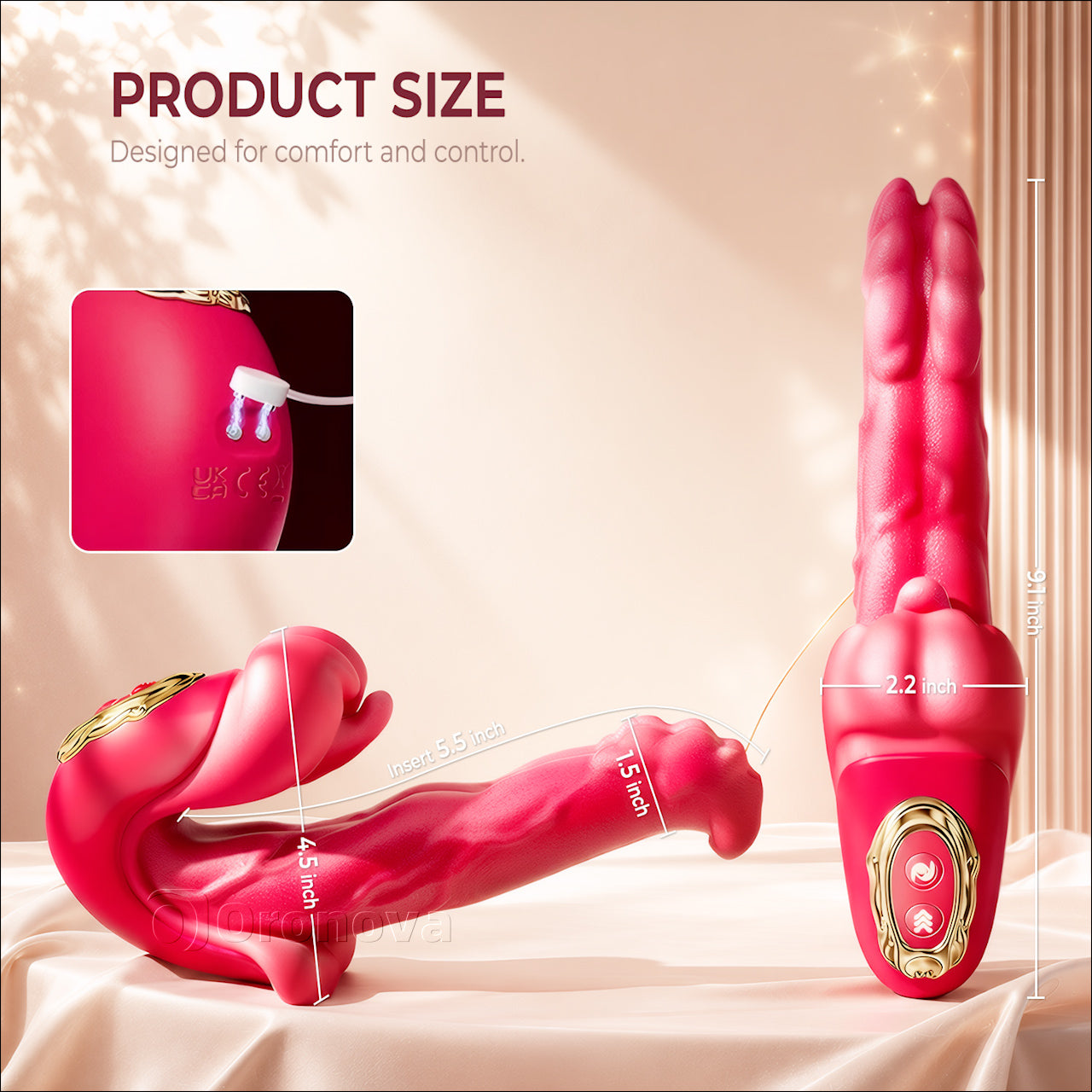 Vibrador giratorio con lengua controlado por APP 5 en 1 con calentamiento y estimulación del punto G